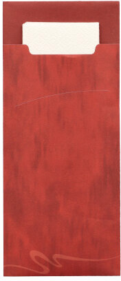 [85207] 520 Bestecktaschen 20 cm x 8,5 cm bordeaux inkl. weißer Serviette