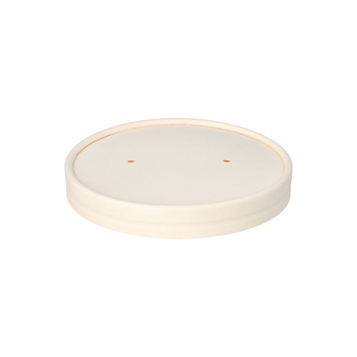 [85378] 10 x 50 Deckel für Suppenbecher, Pappe "To Go" rund Ø 11,8 cm weiss