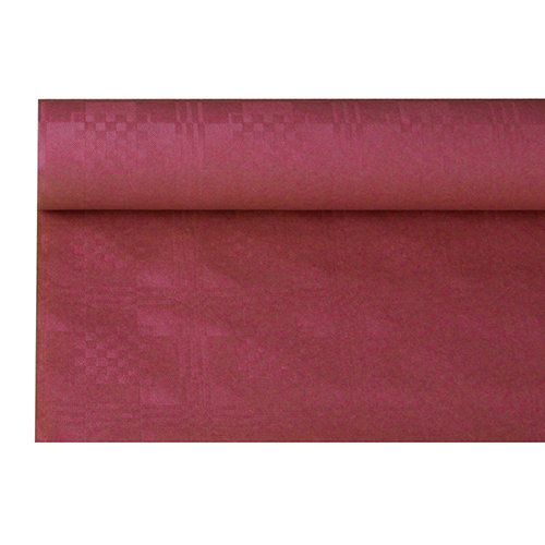 12 x Papiertischtuch mit Damastprägung 6 m x 1,2 m bordeaux