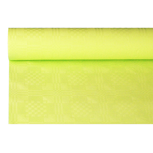 12 x Papiertischtuch mit Damastprägung 6 m x 1,2 m limonengrün