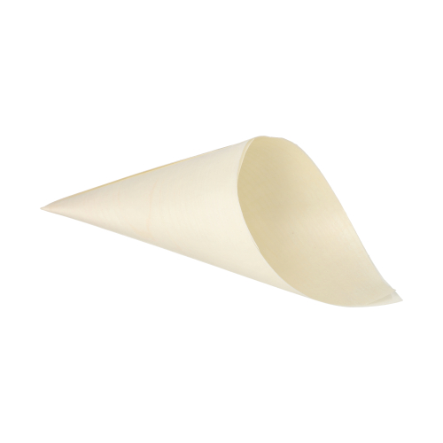 [85678] 10 x 50 Fingerfood - Spitztüten, Holz "pure" Ø 12,5 cm · 24 cm