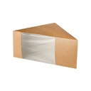 10 x 50 Sandwichboxen, Pappe mit Sichtfenster aus PLA 12,3 cm x 12,3 cm x 8,2 cm braun