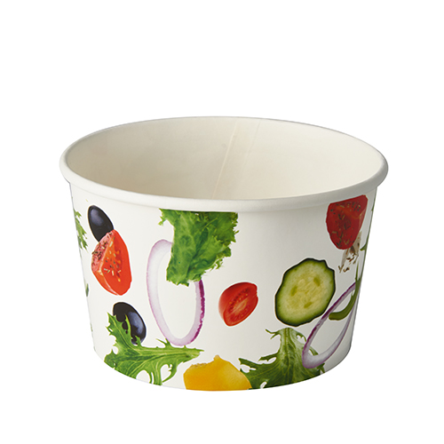 12 x 50 Salatschalen, Pappe "To Go" 600 ml Ø 12,5 cm · 7,5 cm "Salad"