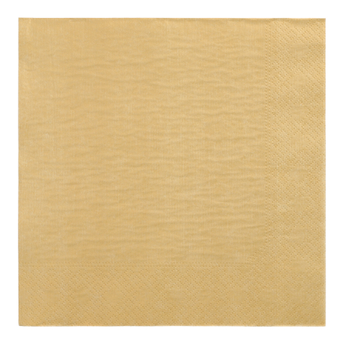 15 x 20 Servietten, 3-lagig 1/4-Falz 40 cm x 40 cm gold