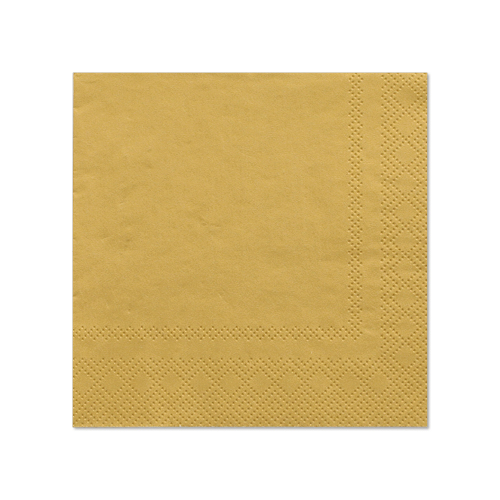 [86110] 14 x 20 Servietten, 3-lagig 1/4-Falz 25 cm x 25 cm gold