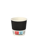 20 x 25 Trinkbecher, Pappe "To Go" 0,1 l Ø 6 cm · 6 cm schwarz Ripple Wall
