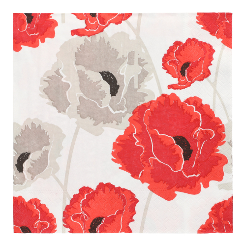 [86338] 10 x 20 Servietten, 3-lagig 1/4-Falz 40 cm x 40 cm "Poppy"