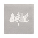 10 x 20 Servietten, 3-lagig 1/4-Falz 33 cm x 33 cm "Cats"