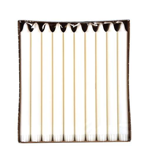 [86416] 4 x 30 Kronkerzen Ø 2,2 cm · 24 cm weiss aus 100 % Stearin