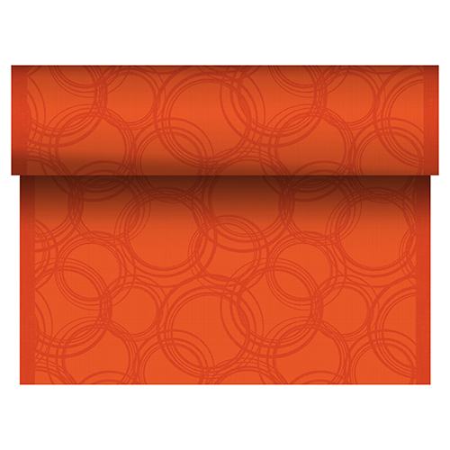 [86504] 4 x Tischläufer, stoffähnlich, PV-Tissue Mix "ROYAL Collection" 24 m x 40 cm nektarine "Bubbles"