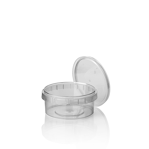 12 x 36 Feinkostbecher, PP 240 ml Ø 9,5 cm · 5,6 cm transparent mit Originalitätsverschluss