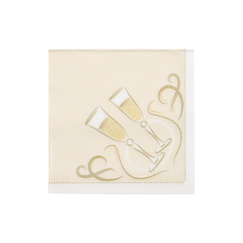 14 x 20 Servietten "ROYAL Collection" 1/4-Falz 25 cm x 25 cm gold "Festive Moments"