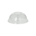 20 x 100 Dom-Deckel, PLA "pure" rund Ø 9,5 cm · 4,5 cm glasklar mit Lochung