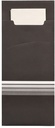 520 Bestecktaschen 20 cm x 8,5 cm schwarz/weiss "Stripes" inkl. farbiger Serviette