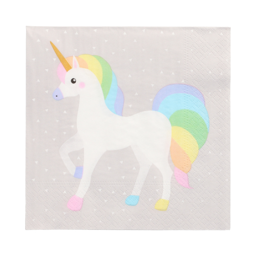10 x 20 Servietten, 3-lagig 1/4-Falz 33 cm x 33 cm "Unicorn"