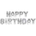 12 x Folienluftballon-Set silber "Happy Birthday"