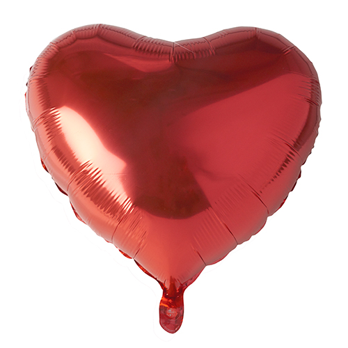 [86802] 24 x Folienluftballon Ø 45 cm rot "Heart" large