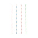 10 x 100 Trinkhalme, Papier Ø 6 mm · 20 cm farbig sortiert "Stripes"