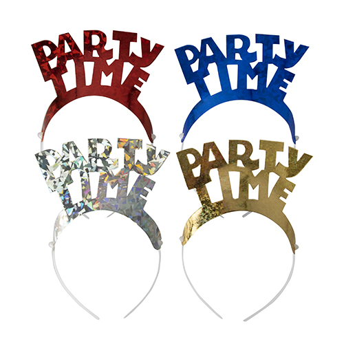 8 x 4 Haarreifen farbig sortiert "Party Time" "Metallic"