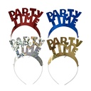 8 x 4 Haarreifen farbig sortiert "Party Time" "Metallic"
