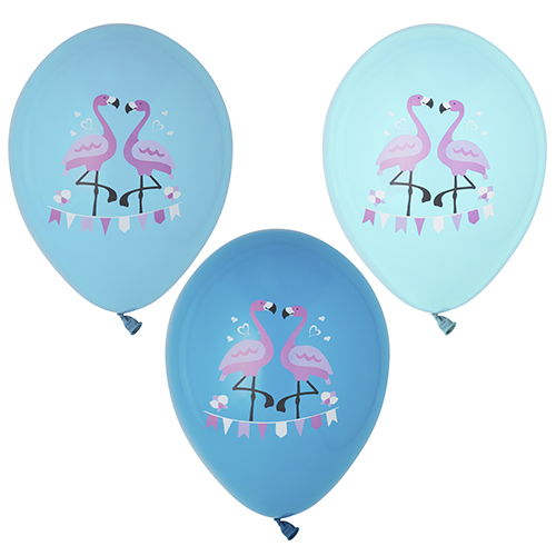 [87030] 12 x 6 Luftballons Ø 29 cm farbig sortiert "Flamingo"