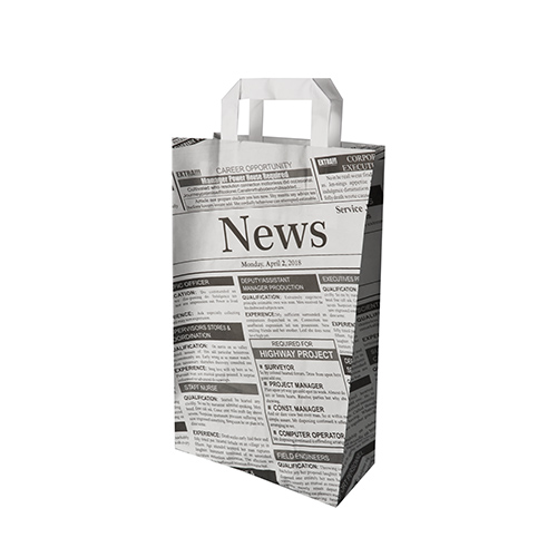 8 x 50 Tragetaschen, Papier 36 cm x 22 cm x 10 cm "Newsprint" mit Tragegriff
