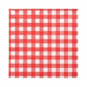 6 x 100 Servietten, 3-lagig 1/4-Falz 33 cm x 33 cm rot "Vichy Karo"
