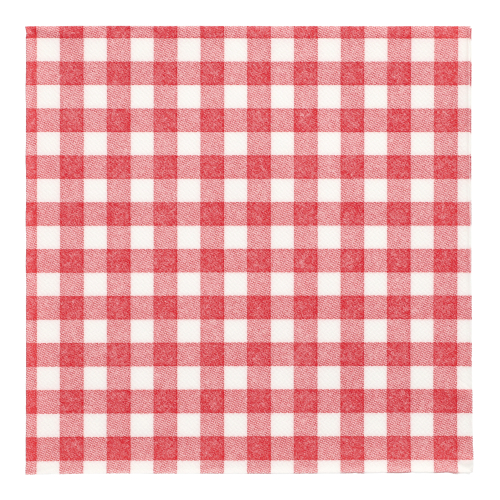 [87103] 5 x 50 Servietten "ROYAL Collection" 1/4-Falz 40 cm x 40 cm rot "Vichy Karo"