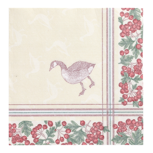 [87203] 5 x 50 Servietten "ROYAL Collection" 1/4-Falz 40 cm x 40 cm "Goose"