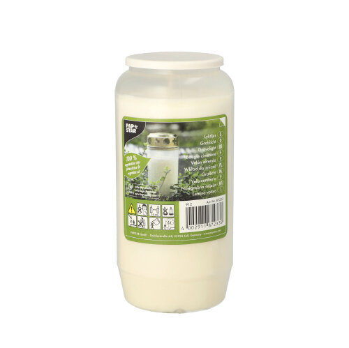 20 x Öl-Licht T6, 100 % Pflanzenfett Ø 7 cm · 14 cm weiss transparente Hülle