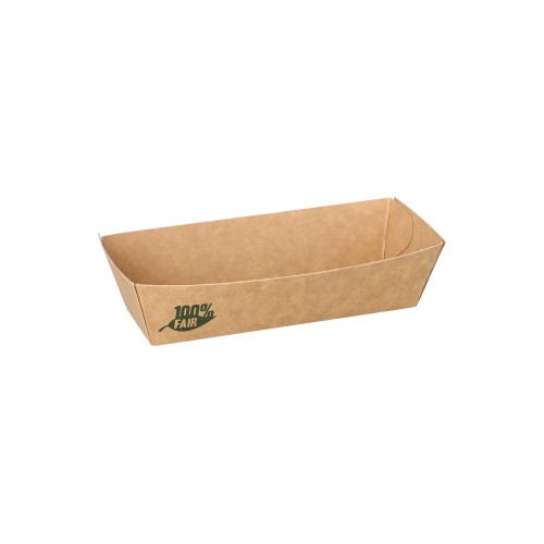 [87241] 12 x 80 Snacktrays, Pappe "pure" 3 cm x 3,3 cm x 10,5 cm braun "100% Fair"