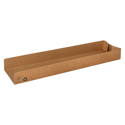 [87247] 9 x 80 Snacktrays, Pappe "pure" 3 cm x 7,5 cm x 28,5 cm braun "100% Fair"