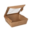 3 x 40 Feinkostboxen Pappe "pure" eckig 650 ml 4,5 cm x 12 cm x 12 cm braun "100% Fair"