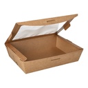 4 x 40 Feinkostboxen Pappe "pure" eckig 1000 ml 4,5 cm x 18 cm x 13,5 cm braun "100% Fair"