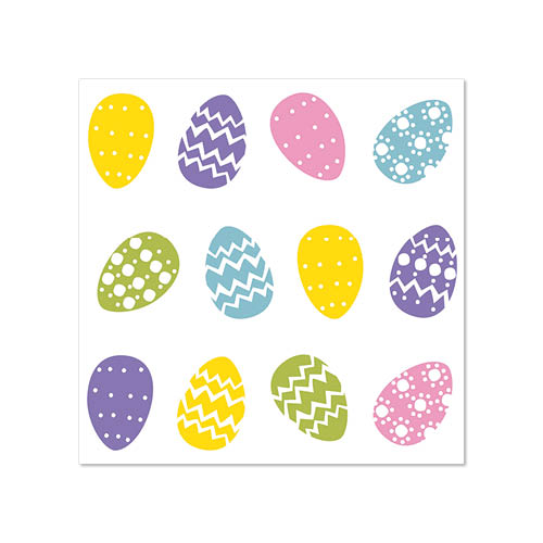 [87370] 12 x 50 Servietten, 3-lagig 1/4-Falz 25 cm x 25 cm "Coloured Eggs"