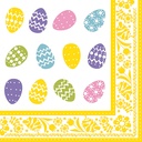 8 x 50 Servietten, 3-lagig 1/4-Falz 40 cm x 40 cm "Coloured Eggs"