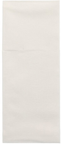 [87480] 4 x 100 Bestecktaschen, Airlaid 40 cm x 48 cm weiss mit Besteckfalz