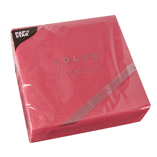 [87535] 18 x 30 Servietten, 2-lagig "PUNTO" 1/4-Falz 38 cm x 38 cm fuchsia mikrogeprägt