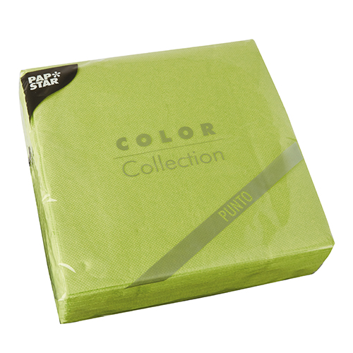 18 x 30 Servietten, 2-lagig "PUNTO" 1/4-Falz 38 cm x 38 cm apfelgrün mikrogeprägt