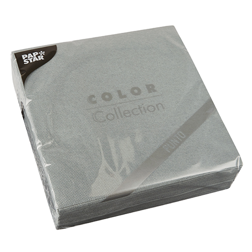 18 x 30 Servietten, 2-lagig "PUNTO" 1/4-Falz 38 cm x 38 cm grau mikrogeprägt