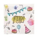 10 x 20 Servietten, 3-lagig 1/4-Falz 33 cm x 33 cm "Fun"