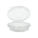 10 x 50 Verpackungsbecher mit Klappdeckeln, PP 8-eckig 250 ml 2,8 cm x 11 cm x 11 cm transparent