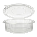 4 x 25 Verpackungsbecher mit Klappdeckeln, PP 8-eckig 1,5 l 5,9 cm x 18 cm x 18 cm transparent