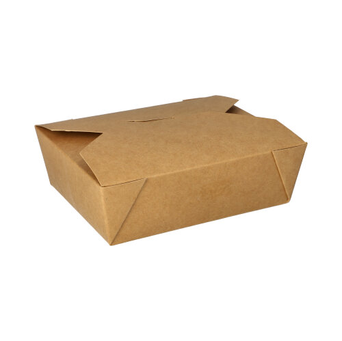 3 x 50 Lunchboxen, Pappe "pure" 1000 ml 5 cm x 12 cm x 15 cm braun