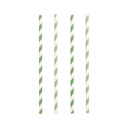 20 x 25 Trinkhalme, Papier Ø 6 mm · 20 cm farbig sortiert "Stripes"