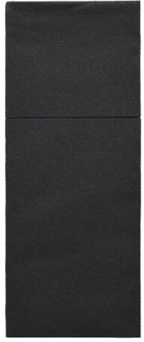 [87684] 4 x 100 Bestecktaschen, Airlaid 40 cm x 48 cm schwarz "Premium" mit Besteckfalz