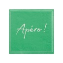 14 x 20 Servietten, 3-lagig 1/4-Falz 25 cm x 25 cm grün "Apero"