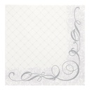 5 x 50 Servietten "ROYAL Collection" 1/4-Falz 40 cm x 40 cm silber "Megan"