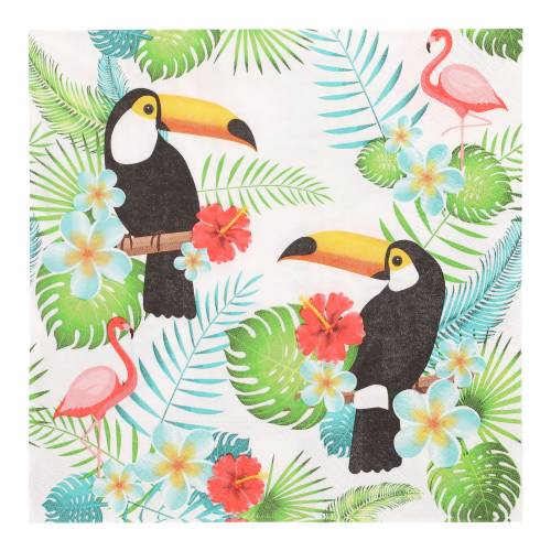 10 x 20 Servietten, 3-lagig 1/4-Falz 40 cm x 40 cm "Toucan"