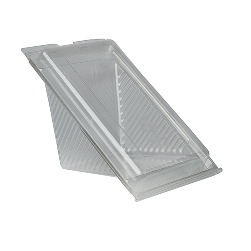 [87811] 10 x 50 Sandwichboxen mit Klappdeckeln, PLA "pure" eckig 9 cm x 11,1 cm x 19 cm transparent groß